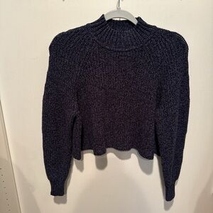 Club Monaco Blue Cowl Neck Sweater with Turtleneck Style